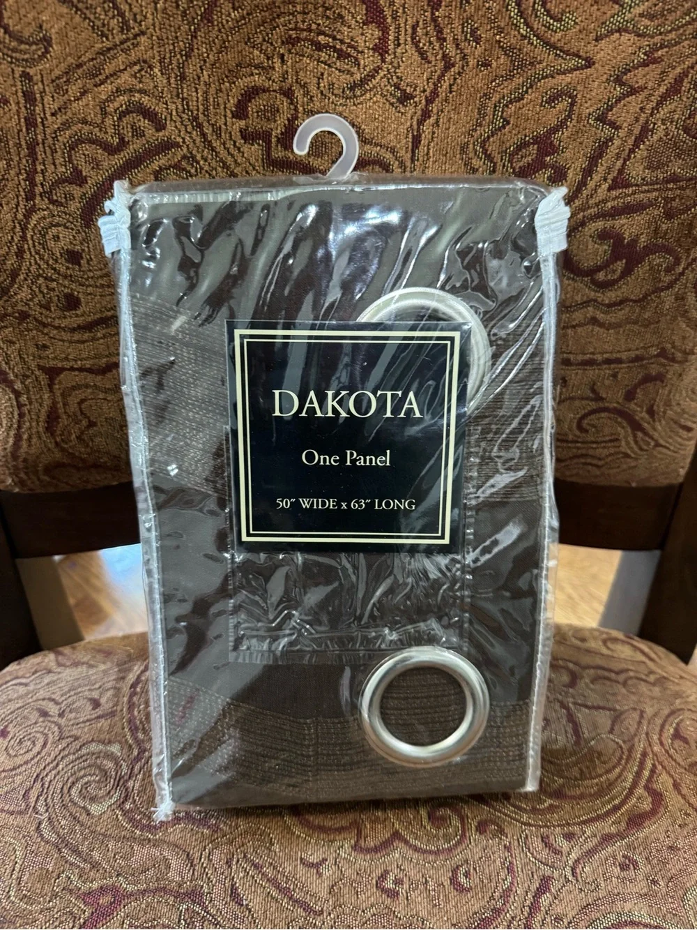 Dakota woven Semi Sheer Grommet Panel Curtain - Brown 50x63